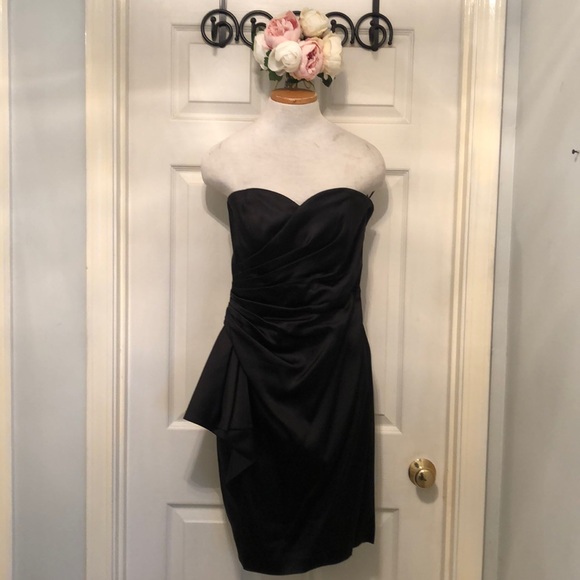 White House Black Market Black Satin Dress - Picture 1 of 5